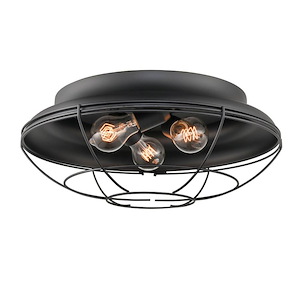 3 Light Outdoor Flush Mount-7.25 Inches Tall and 17.25 Inches Wide - 708501
