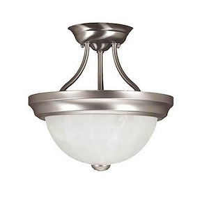 2 Light Semi-Flush Mount-11.5 Inches Tall and 11 Inches Wide