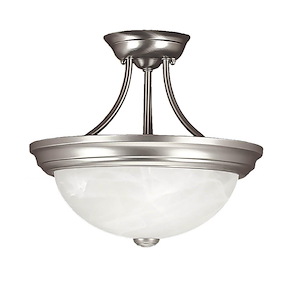 2 Light Semi-Flush Mount-12 Inches Tall and 13 Inches Wide