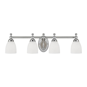 4 Light Bath Vanity-8 Inches Tall and 30 Inches Wide