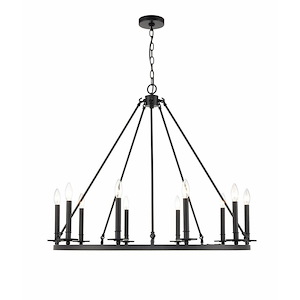 Florence - 10 Light Chandelier-30 Inches Tall and 36 Inches Wide