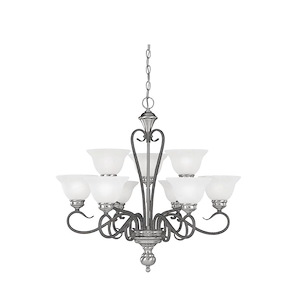 Devonshire - 9 Light Semi-Flush Mount-28 Inches Tall and 29 Inches Wide