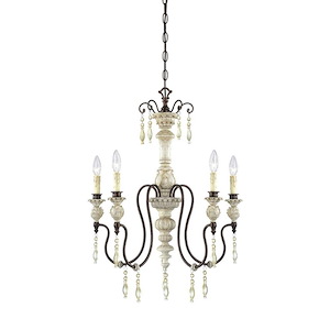 Denise - 5 Light Chandelier-29 Inches Tall and 22.5 Inches Wide