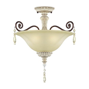 Denise - 3 Light Semi-Flush Mount-17 Inches Tall and 19.5 Inches Wide