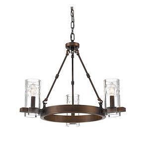 Tulsa - 3 Light Chandelier-19 Inches Tall and 24 Inches Wide