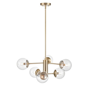 Avell - 6 Light Chandelier-11 Inches Tall and 28 Inches Wide