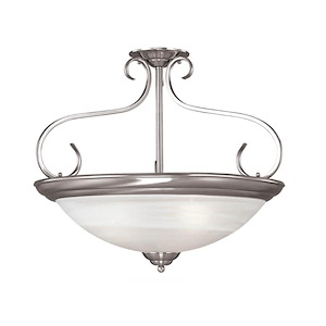 3 Light Semi-Flush Mount-20 Inches Tall and 24 Inches Wide