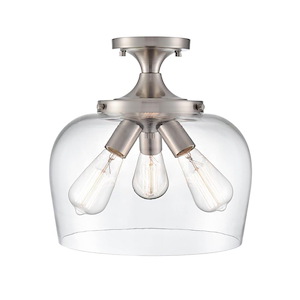 Ashford - 3 Light Semi-Flush Mount-12.5 Inches Tall and 13 Inches Wide - 1258469