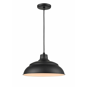 R Series - 11W 1 LED Pendant-8.25 Inches Tall and 14 Inches Wide
