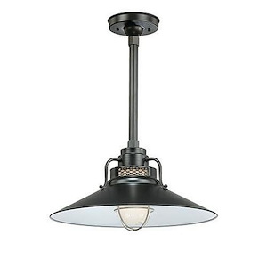 R Series - 1 Light Railroad Shade-10 Inches Tall and 18 Inches Wide