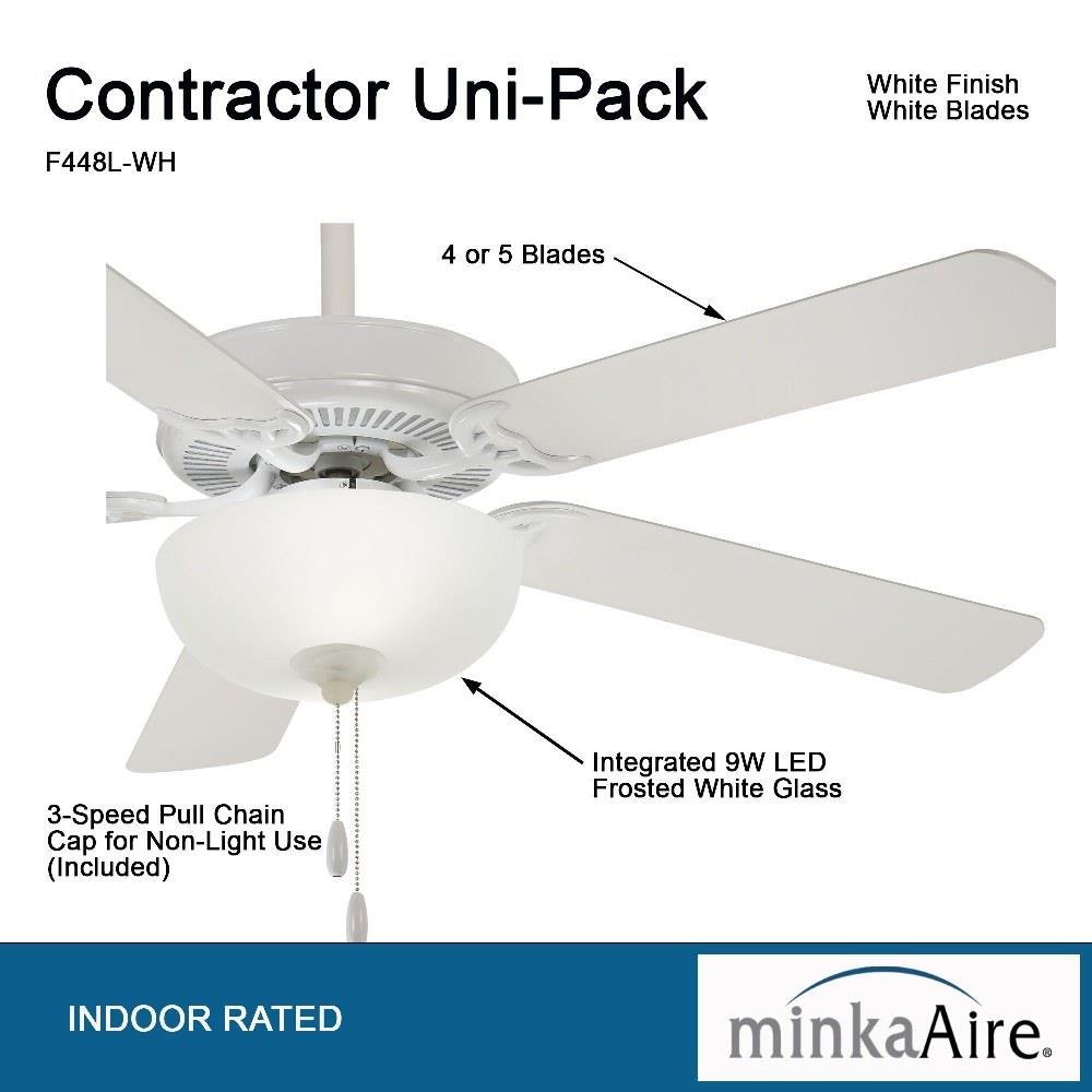 Contractor II Uni-Pack Blade Ceiling Fan With Light Kit-18 Inches Tall And 52  Inches Wide