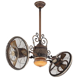 Traditional Gryo - 6 Blade Ceiling Fan with Light Kit-17 Inches Tall and 42 Inches Wide