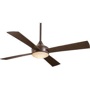 Aluma Wet - 4 Blade Ceiling Fan with Light Kit-14 Inches Tall and 52 Inches Wide