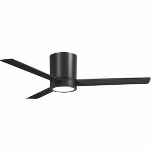 Roto Flush - 3 Blade Hugger Ceiling Fan with Light Kit-52 Inches Wide