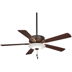 Contractor Uni - Ceiling Fan with Light Kit in Traditional Style - 17.5 inches tall by 52 inches wide