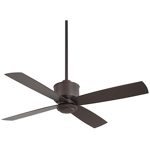 Strata - Outdoor Ceiling Fan with Light Kit in Contemporary Style - 18 inches tall by 52 inches wide