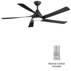 Transonic - 5 Blade Ceiling Fan-15.35 Inches Tall and 56 Inches Wide