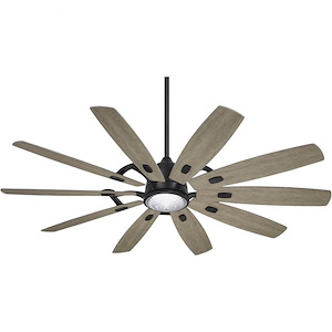Barn - 65 Inch Rustic 10 Blade Ceiling Fan with Light Kit