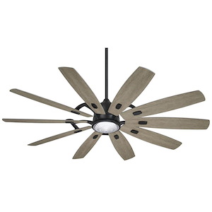 Barn - 65 Inch Rustic 10 Blade Ceiling Fan with Light Kit - 1048950