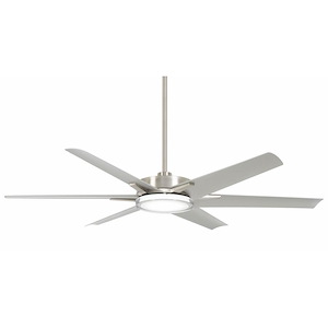 Deco - 6 Blade Outdoor Ceiling Fan with Light Kit-13.6 Inches Tall and 65 Inches Wide