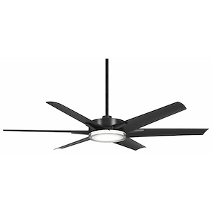 Deco - 6 Blade Outdoor Ceiling Fan with Light Kit-13.6 Inches Tall and 65 Inches Wide