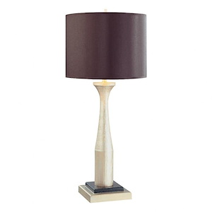 1 Light Table Lamp Paper Base with Black/Gold Paper Shade - 29.75 inches tall by 13 inches wide