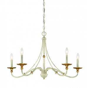 Westchester County - Chandelier 5 Light Sand Coal/Skyline Gold Steel - 20 inches tall by 28 inches wide