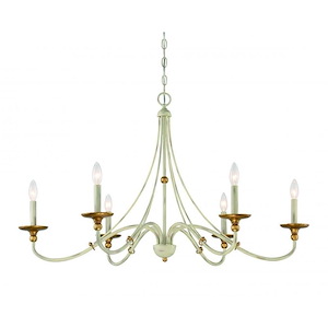 Westchester County - Chandelier 6 Light Sand Coal/Skyline Gold Steel - 24 inches tall by 40 inches wide - 978067