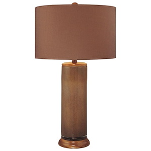 1 Light Table Lamp Fabric Basewith Brown Fabric Shade