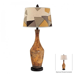1 Light Table Lamp Paper Basewith White/Brown Paper Shade