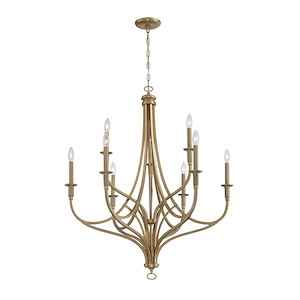 Covent Park 9-Light Chandelier Brushed Honey Gold Steel - 39 inches Tall by 34 inches Wide - 1209459