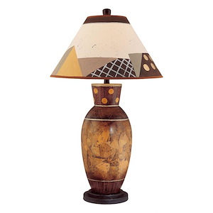 1 Light Table Lamp Paper Base with White/Brown Paper Shade - 20 inches wide