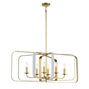 Aureum - 6 Light Pendant - 28 inches tall by 40 inches wide