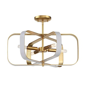Aureum - 4 Light Semi-Flush Mount - 14.25 inches tall by 20 inches wide