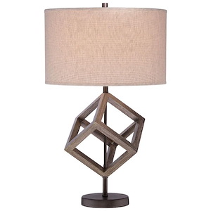 1 Light Portable Table Lamp with White Suede Fabric Shade in Transitional Style