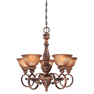 Illuminati - Chandelier 5 Light Bronze in Traditional Style - 28 inches tall by 28 inches wide