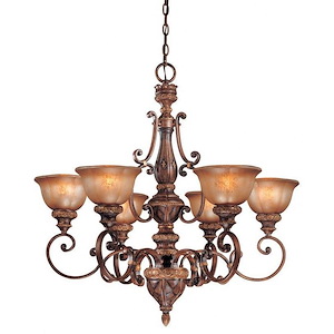 Illuminati - Chandelier 6 Light Bronze in Traditional Style - 33.5 inches tall by 33.25 inches wide