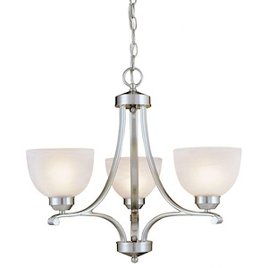 Paradox - Mini Chandelier 3 Light Brushed Nickel in Transitional Style - 20 inches tall by 23 inches wide