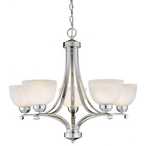 Paradox - Chandelier 5 Light Brushed Nickel in Transitional Style - 23.5 inches tall by 27 inches wide - 1209298