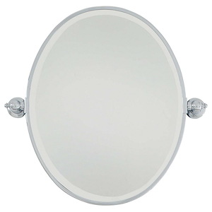 Oval Beveled Mirror in Traditional Style - 24.5 inches tall by 19.5 inches wide