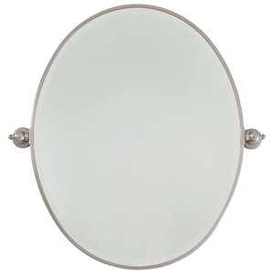 Oval Beveled Mirror in Traditional Style - 24.5 inches tall by 19.5 inches wide
