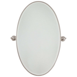 Extra Large Oval Beveled Mirror in Traditional Style - 35.75 inches tall by 27 inches wide