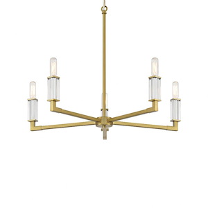 Oro District - 5 Light Chandelier-18 Inches Tall and 23 Inches Wide
