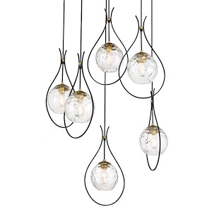 Cody - 6 Light Pan Pendant-36 Inches Tall and 28 Inches Wide