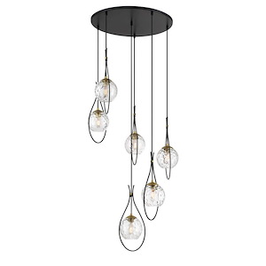 Cody - 6 Light Pan Pendant-36 Inches Tall and 28 Inches Wide - 1292867