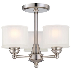 1730 Series - 3 Light Semi-Flush Mount in Transitional Style - 13.5 inches tall by 16 inches wide