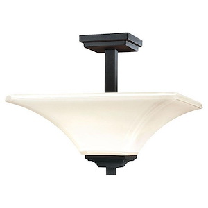 Agilis - 2 Light Semi-Flush Mount in Contemporary Style - 12.5 inches tall by 15.5 inches wide