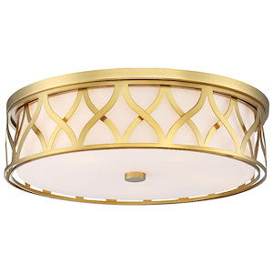 5 Light Flush Mount in Transitional Style - 6 inches tall by 20 inches wide