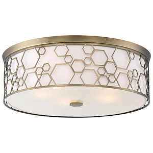 5 Light Flush Mount in Transitional Style - 6.5 inches tall by 20 inches wide