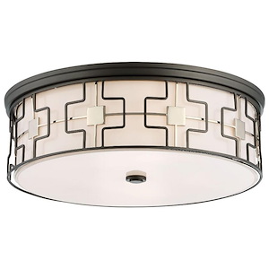5 Light Flush Mount in Transitional Style - 6.75 inches tall by 20 inches wide